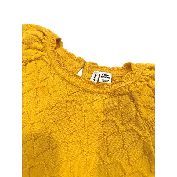 Janie and Jack Girls Textured Scallop Sleeve Sweater - Picture 2 of 4